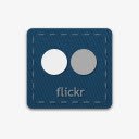 Flickr蓝色长方形社会按钮图标图标