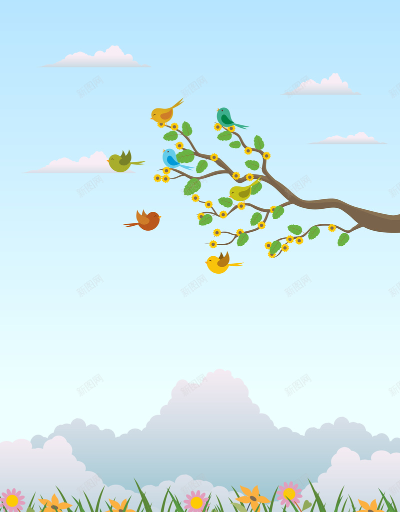 春季山野郊外海报背景矢量图ai设计背景_88icon https://88icon.com 山野 春天 春季 春季海报 春季背景 素材 素材海报 素材背景 郊外 郊外背景 矢量图