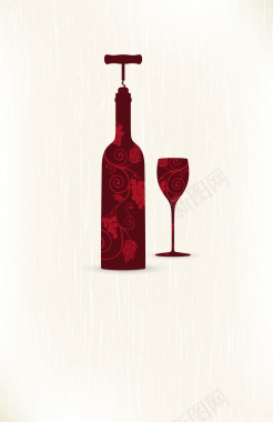 葡萄酒简笔画插画海报背景矢量图背景