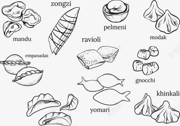 手绘水饺包子面食png免抠素材_88icon https://88icon.com 包子 手绘 水饺 面包