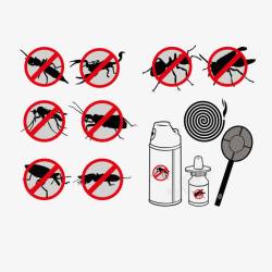 禁止苍蝇蚊子符号素材
