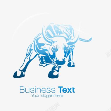 公牛蓝色愤怒的公牛logo图标图标