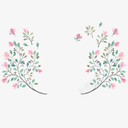 手绘水彩花卉装饰图案素材