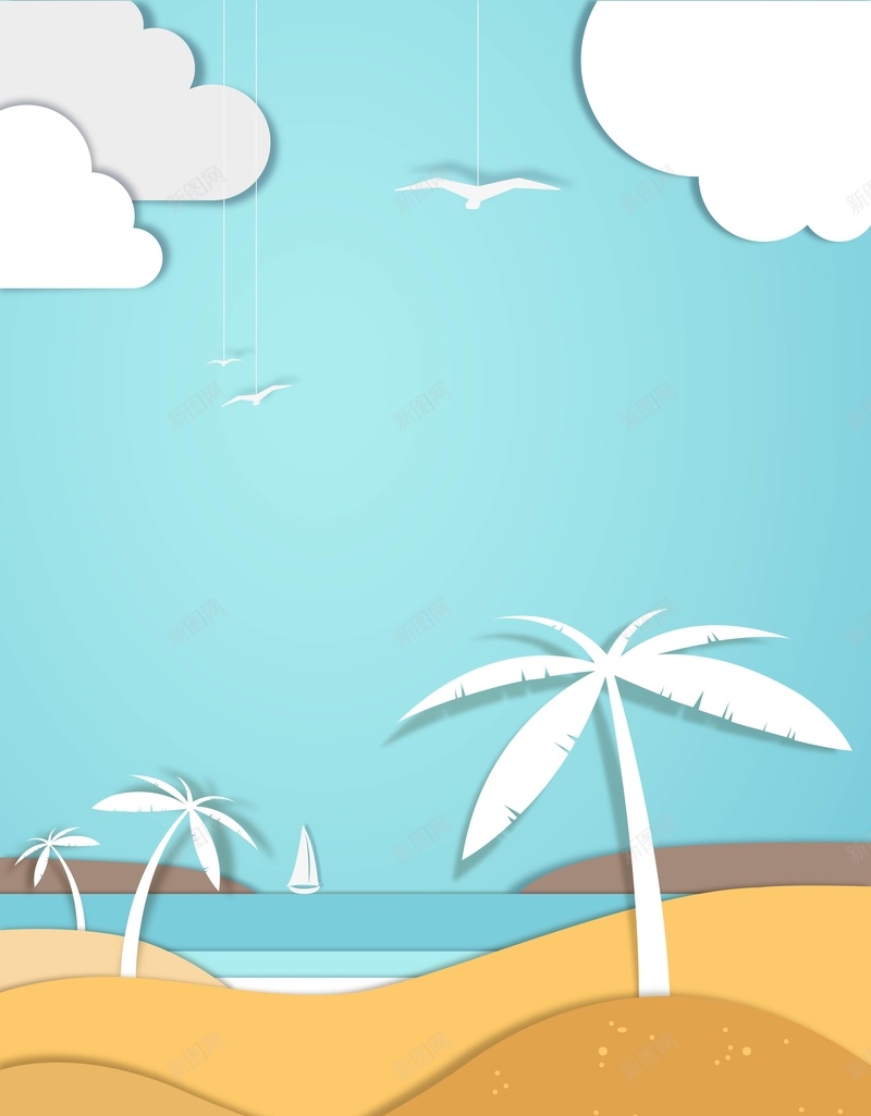 矢量立体卡通海边椰树海景背景ai设计背景_88icon https://88icon.com 卡通 夏日 度假 手绘 折纸 旅游 椰树 沙滩 海景 海边 矢量 立体 童趣 背景 蓝色 矢量图