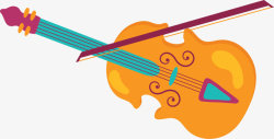 音乐节卡通小提琴矢量图素材