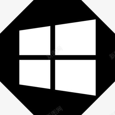 Windows微软Windows系统黑八角形图标图标