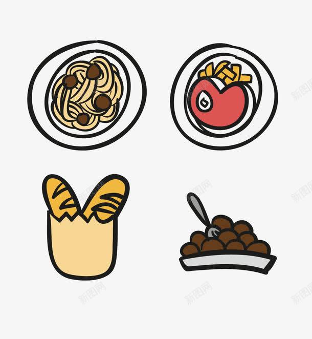 食品矢量图ai免抠素材_88icon https://88icon.com 炒面 薯条 面包 食品 矢量图