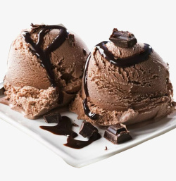 高脂巧克力冰淇淋球高清图片