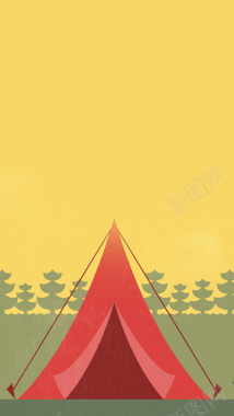 红色帐篷矢量图H5背景背景