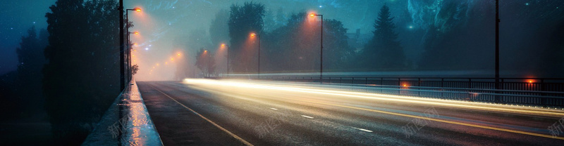 炫光马路夜景摄影图片