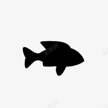 生物整容鱼剪影图标图标