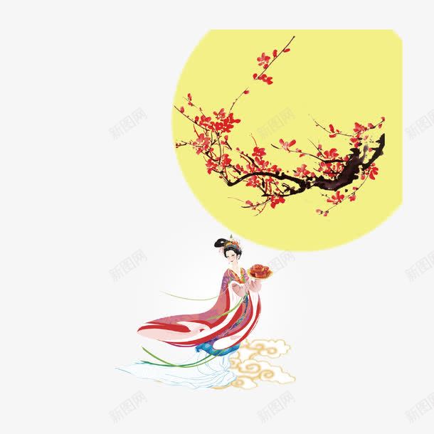 八月十五月儿圆png免抠素材_88icon https://88icon.com 中秋节 嫦娥 嫦娥奔月 月饼 桂树 神话传说