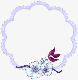 紫色清新花边花朵边框纹理素材