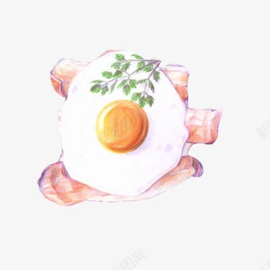 农家鸡蛋煎鸡蛋手绘画片图标图标