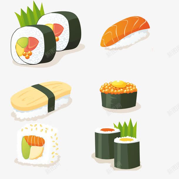 寿司psd免抠素材_88icon https://88icon.com 手绘 食物 饭