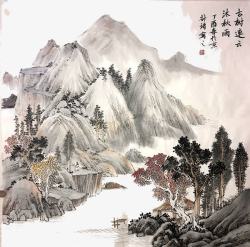 国画山树素材