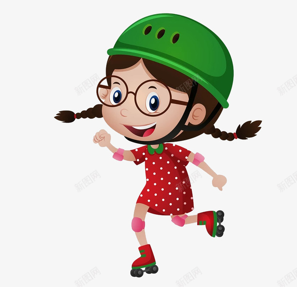 玩耍的女孩png免抠素材_88icon https://88icon.com PNG素材 卡通 女孩 溜冰