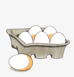鸡蛋盒免抠素材手绘鸡蛋高清图片