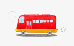 红色大巴红色的大巴车高清图片