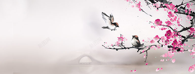 中国风梅花小鸟树枝背景psd设计背景_88icon https://88icon.com 中国风 小鸟 树枝 梅花 背景 详情页海报