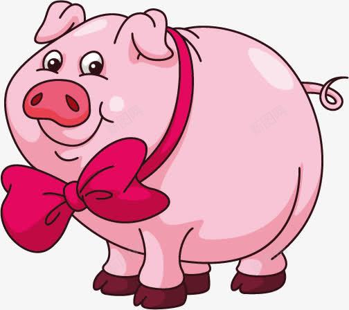 粉色猪猪png免抠素材_88icon https://88icon.com 可爱 猪猪 粉色 蝴蝶结