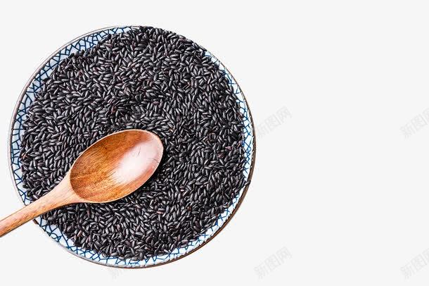 盘子里的黑米png免抠素材_88icon https://88icon.com 大米 有机大米 有機大米 粮食 黑米 黑色