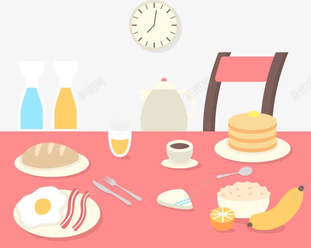 桌上美味的早餐png免抠素材_88icon https://88icon.com 早餐 食物 餐桌