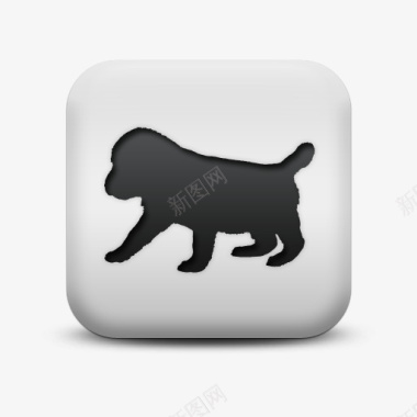 狗不光滑的白色的广场图标动物动物图标