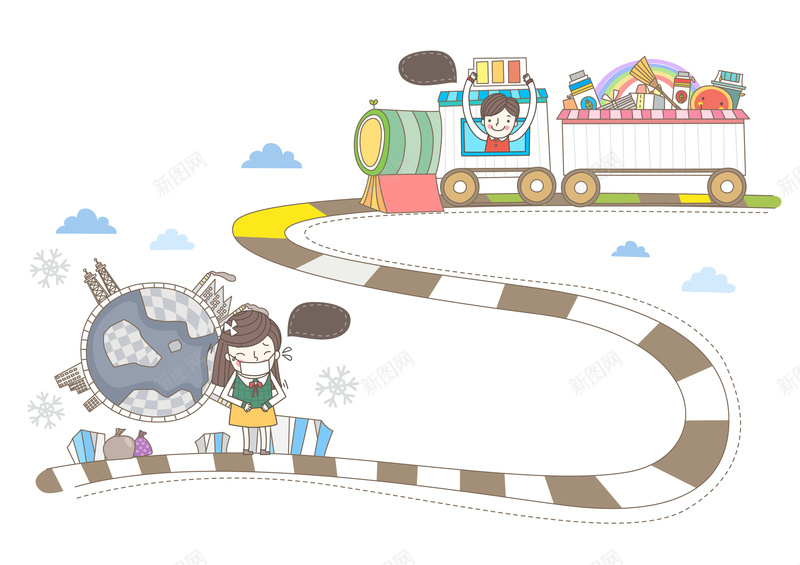 可爱卡通游玩宣传海报背景矢量图ai设计背景_88icon https://88icon.com 卡通 可爱 宣传 小火车 手绘 海报 游玩 童趣 素材 背景 轨道 矢量图