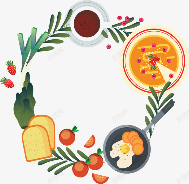 美味健康食物边框矢量图ai免抠素材_88icon https://88icon.com 健康饮食 矢量png 美味食物 美食 美食边框 食物边框 矢量图