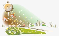 精美景观手绘插画素材