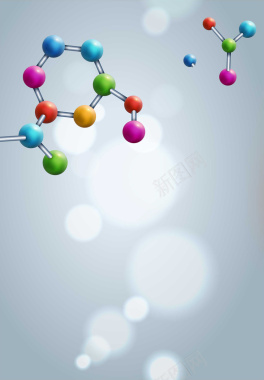 球体分子结构光斑矢量背景背景