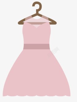 粉白色纱裙扁平化裙子素材