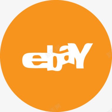 eBay易趣网橙色的社会图标图标