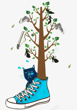 个性树创意鞋子树高清图片