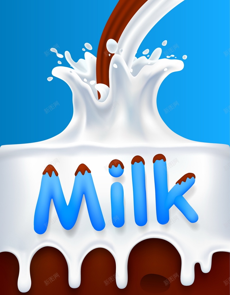 MILK牛奶矢量图ai设计背景_88icon https://88icon.com MILK 卡通 手绘 棕色 流动 液体 牛奶 童趣 矢量图