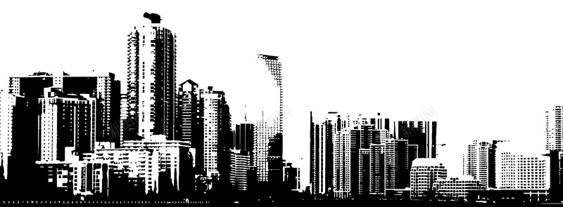 城市剪影图矢量背景