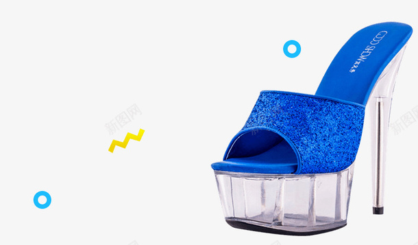 创意合成蓝色质感女鞋png免抠素材_88icon https://88icon.com 创意 合成 蓝色 质感