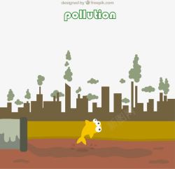 创意环境污染插画素材