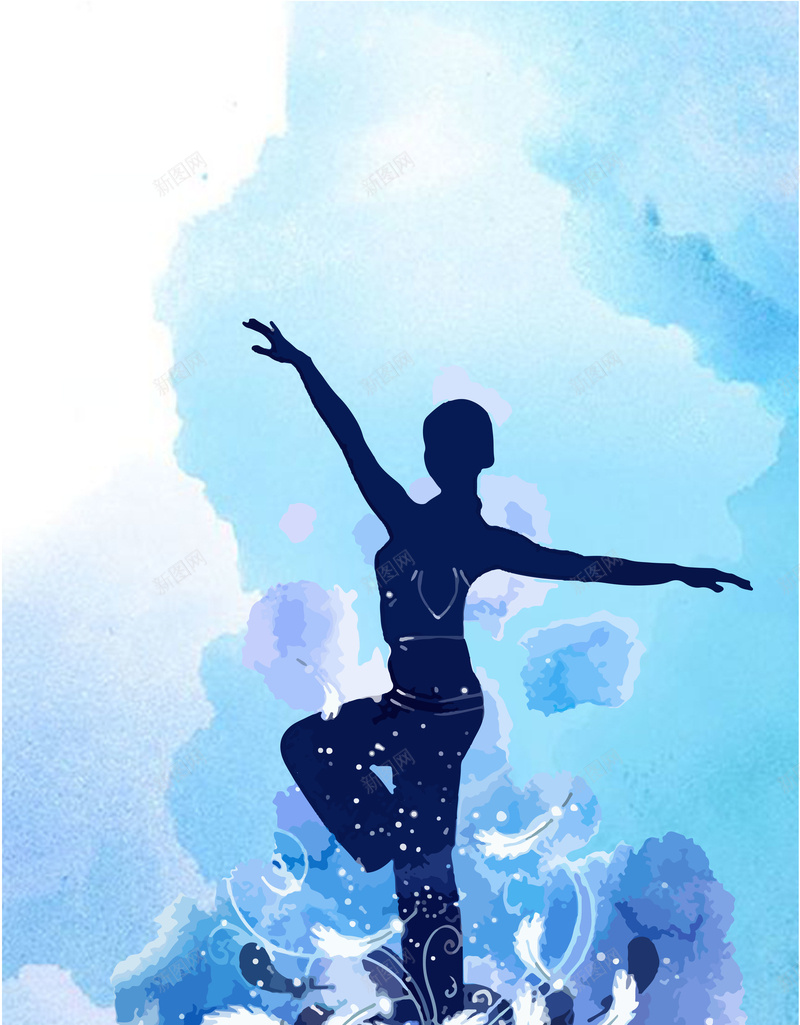 水彩手绘体育运动健身女子瑜伽运动海报矢量图ai设计背景_88icon https://88icon.com 体育 健身 唯美 女子 手绘 水彩 海报 瑜伽 蓝色 运动 矢量图