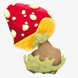 卡通红色的小蘑菇素材