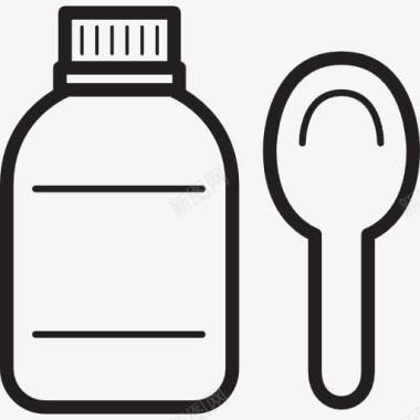 保健和医疗糖浆用勺子图标图标