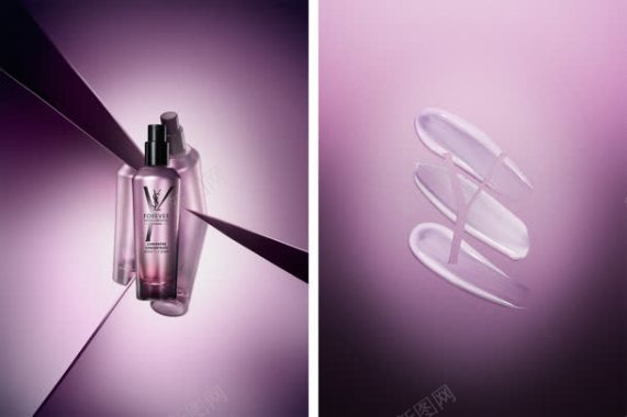 紫色化妆瓶海报背景背景