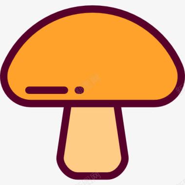 烤食品和餐厅蘑菇图标图标