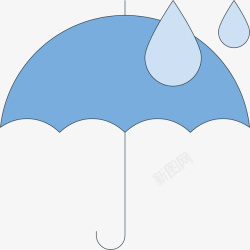 雨滴底纹下雨小伞装饰图标高清图片