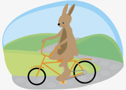 骑自行车的小兔子素材