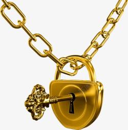 金色锁头钥匙素材
