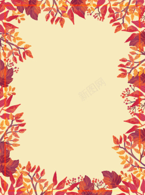 矢量秋季枫叶组合边框背景背景