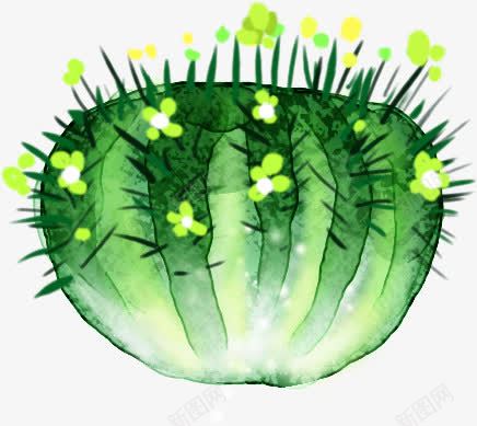手绘绿色仙人球造型png免抠素材_88icon https://88icon.com 仙人球 绿色 造型