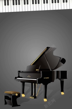 钢琴社团矢量大气音乐社团钢琴演奏乐器海报高清图片